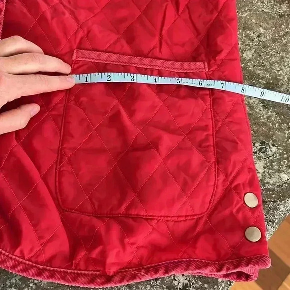 Cherokee Barn Jacket Red Quilted Corduroy Lightweight Chore Coat Womens Sz XL - Picture 10 of 12